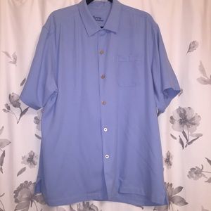 Tommy Bahama Blue 100% Silk Button-down Size XL